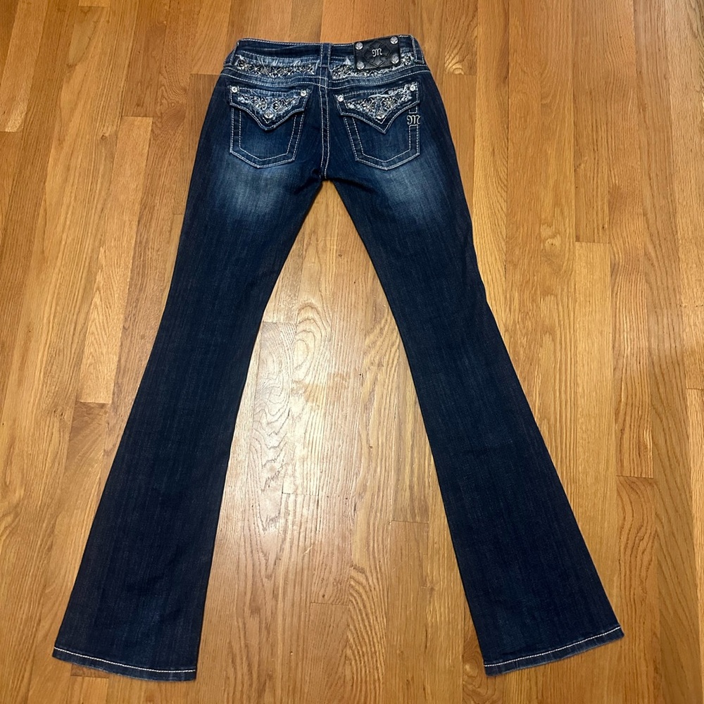 Women’s Miss Me Bootcut Jeans with Flowers - Picture 5 of 6